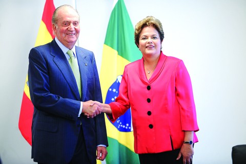 O rei da Espanha, Juan Carlos 1ª encontrou a presidenta Dilma Rousseff ontem, no Palácio do Planalto  -  Foto:Wilson Dias/ABr/Notisul