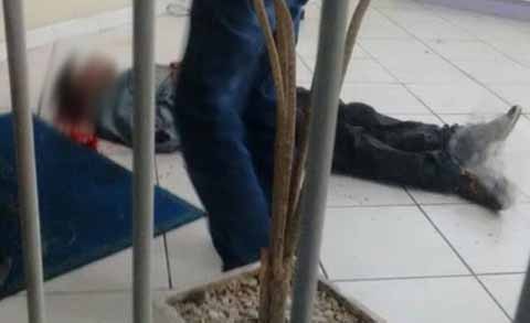 O rapaz apanhou de um grupo de pessoas que passava pelo local e presenciou a violência contra a funcionária  -  Foto:Divulgação/Notisul