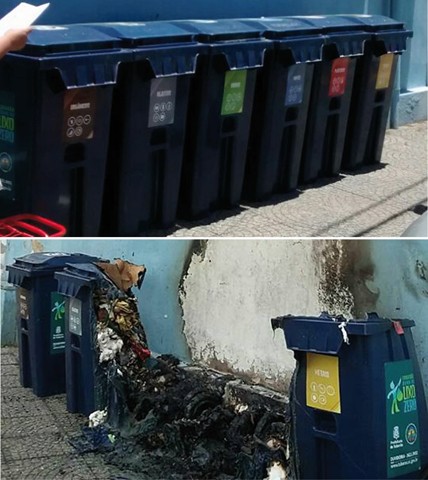 A cidade tenta se reerguer, estimular a consciência ambiental, a reciclagem, aí vem dois ou três vagabundos, e simplesmente põem fogo. A punição por vandalismo é muito pífia no Brasil. Então, fica isso por isso?