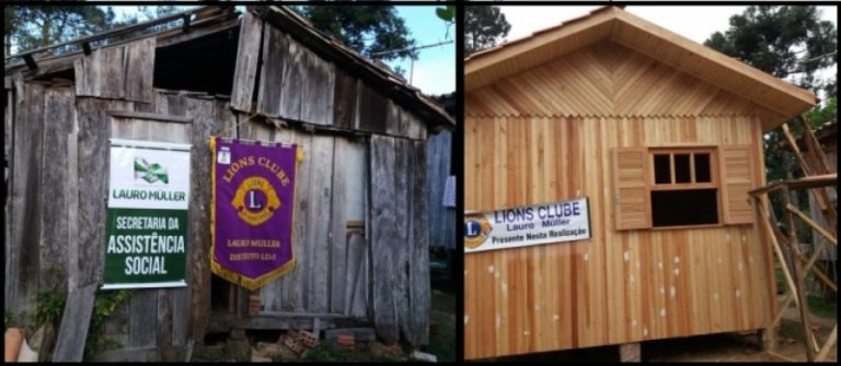 Lions Clube e Prefeitura de Lauro Müller iniciam construção de casa para moradores carentes da cidade