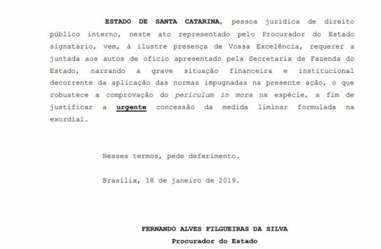 Governo de SC solicita ao STF urgência para derrubar emenda constitucional da Saúde