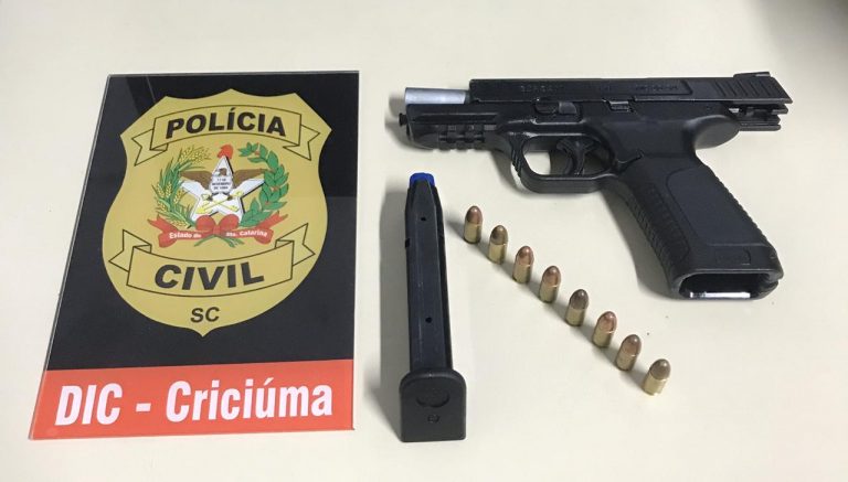 Arma de fabricação estrangeira é apreendida em Criciúma