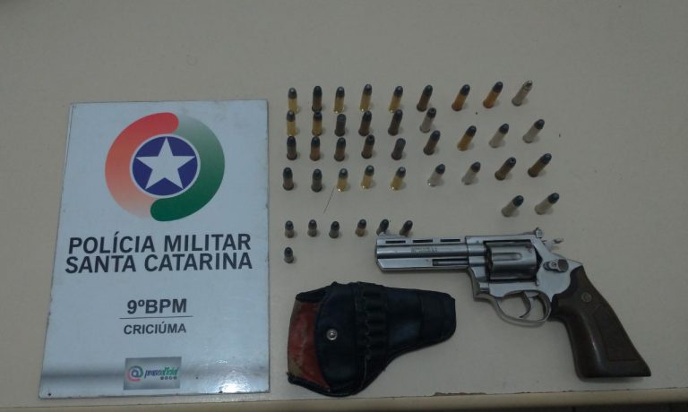 Em Criciúma: arma de fogo e 42 munições são apreendidas