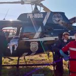#ParaTodosVerem Na foto, um paciente é transportado no helicóptero do SaraSul até o hospital de Tubarão