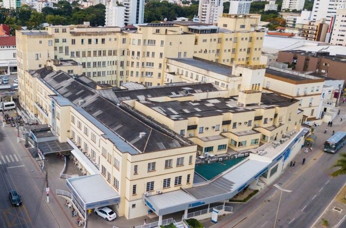 #ParaTodosVerem Na foto, a vista aérea do Hospital Nossa Senhora da Conceição, em Tubarão