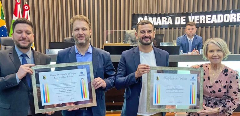 Vereadores de Araranguá outorgam título de Cidadão Honorário ao empresário Fernando Luiz Weber