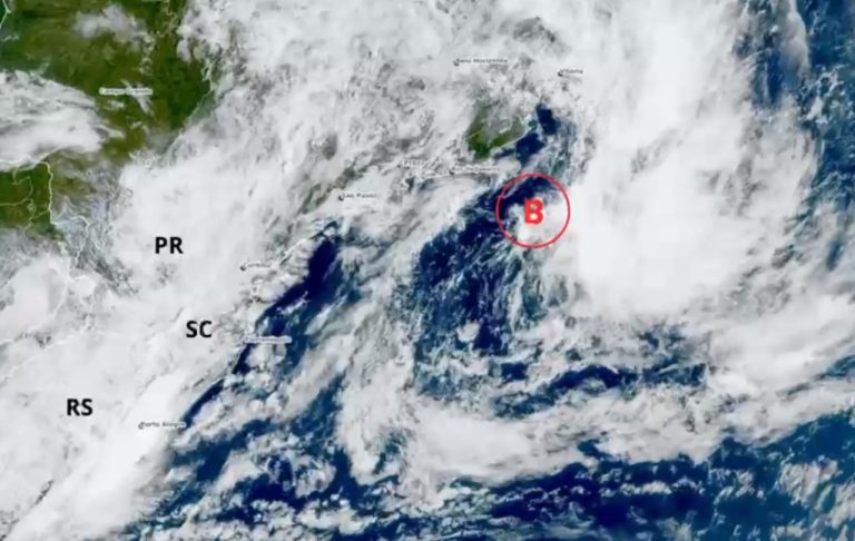 Marinha do Brasil identifica formação de ciclone subtropical que pode atingir Sul do país entre domingo e segunda