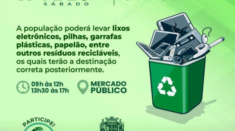 Dia D da destinação correta: Evento para recolher resíduos acontece no próximo sábado