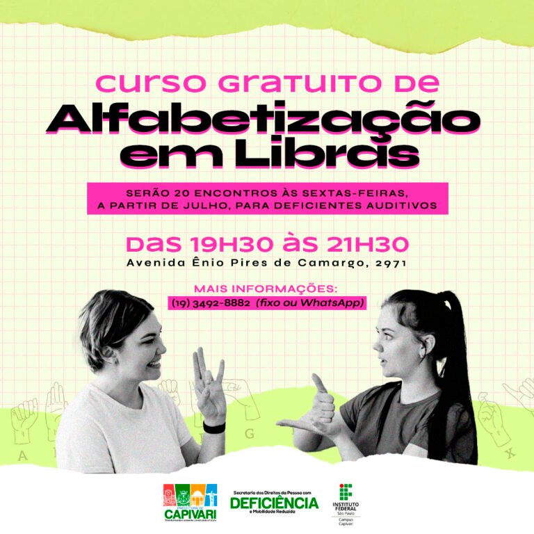 Parceria para curso de alfabetização em libras em Capivari